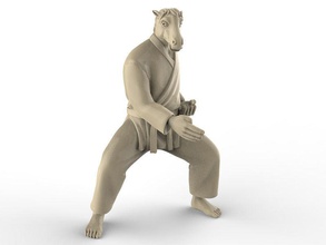horse chop art karate action figure actionfigure character chopping martial statue toy toys print printable fight punch sculptures 3d print model - Mito3D