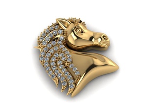 horse diamond jewelry ring logo rings pendants print design monument art gold platinum download silver dragon caiters jewel modern 3d print model - Mito3D