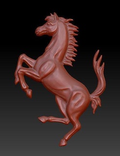 cheval Ferrari logo décorer anneaux pendentif acessori bijoux pendentifs 3d print model - Mito3D