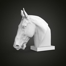 cavalo cabeça escultura estátua mármore estatueta animal decoração natureza arte cavalaria miniatura bronze ouro resina 3dprinter impressão 3dprinting esculturas 3d print model - Mito3D