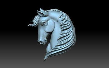 horse head horses cowboy pedant relief figurine panel decoration equine horsey farm pegasus jewelry art 3d print model - Mito3D