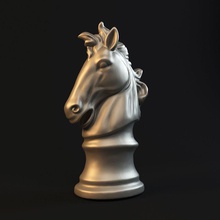 horse head chess knight statue sculpture statuette figurine art character decor furniture print 3dprint scan 3dscan figure printable mascot sculptures 3d print model - Mito3D
