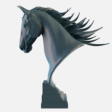 cheval tête statue sculpture art animal marbre nature cavalerie miniature décor bronze or résine 3dprinter impression 3dprinting sculptures 3d print model - Mito3D