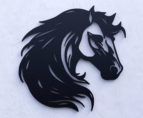 cavalo cabeça parede decoração casa mustang mamífero natureza animal cara arte animais selvagem velozes 3d print model - Mito3D