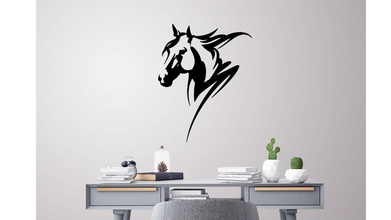 cheval tête mur décoration artistique impression 3d modèle décor silhouette profil accueil maison animal animaux art 3d print model - Mito3D