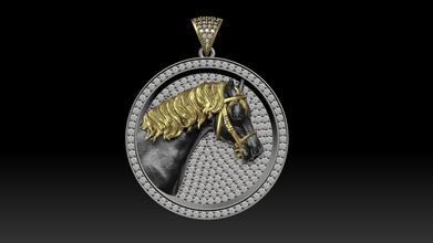 cavallo gioielleria pendente oro argento Quando ne andato 3djewelry collana animale stampabile natura kolye ciondoli 3d print model - Mito3D