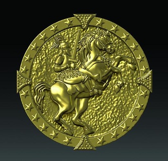 cheval Chevalier cavalier pendentif Collier animal sculpture art bijoux médiéval zbrush 39 agiter bague argent or objet Humain colliers 3d print model - Mito3D