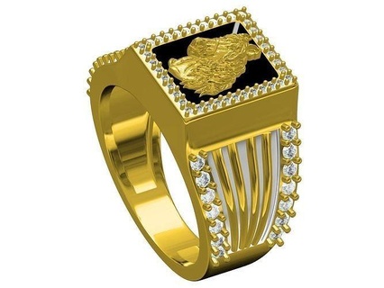 Pferd Ring Judentum Ringe Schmuck Gold Silber Diamant Juwel Engagement brillant amore anello Mode Ehe Solitär Solitario 3d print model - Mito3D