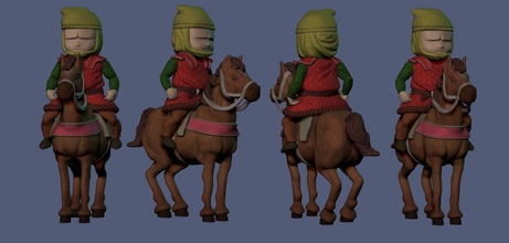 cavallo miniatura soldato medievale età gioco arte sculture 3d print model - Mito3D