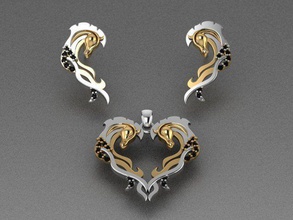 horse necklaces jewelry gold art silver sterling printable jewel pendant platinum luxury animal earring zoo diamond print shayeste design rhino woman 3d print model - Mito3D
