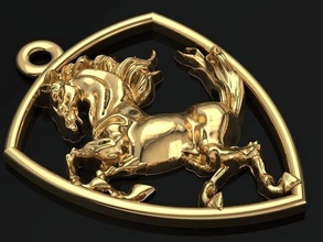 cavalo pingente jóia ouro prata jóias noivado esterlina platina colar beleza lindo dourado imprimível selvagem animal moda acessório joalheria argolas niloufarmirshahidi 3d print model - Mito3D