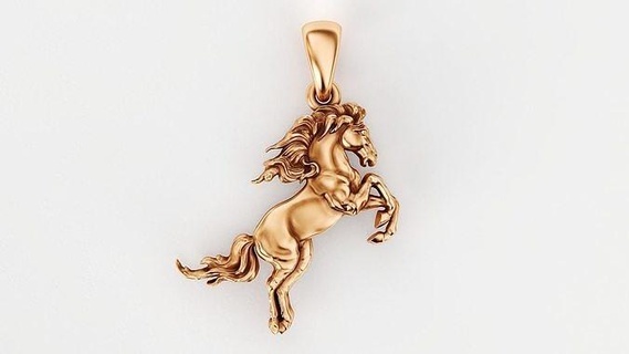horse pendant animal jewelry animals silver printable gold casting lostwax usa canada wild jungle friend pendants galloping sculpture running position 3d print model - Mito3D