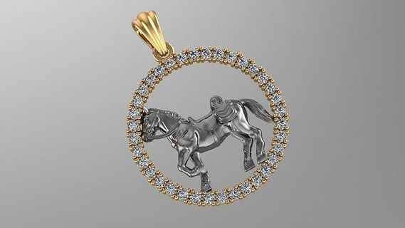 Pferd Anhänger Schmuck Gold druckbar Design Mode Silber Kunst Schimmel 3d print model - Mito3D