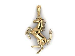 cavallo pendente oro arte gioielleria animale fascino 3d cad rinoceronte matrice zbrush ciondoli 3d print model - Mito3D