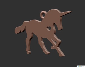 cheval pendentif bijoux d'impression imprimable animal la nature licorne pendentifs 3d print model - Mito3D
