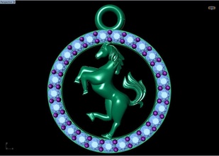 horse pendant jewelry gold silver diamond design gem fashion rhino matrix zbrush pendants 3d print model - Mito3D
