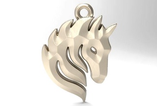 caballo colgante pendiente 3 llavero animal joyería joya moda arte colgantes 3d print model - Mito3D
