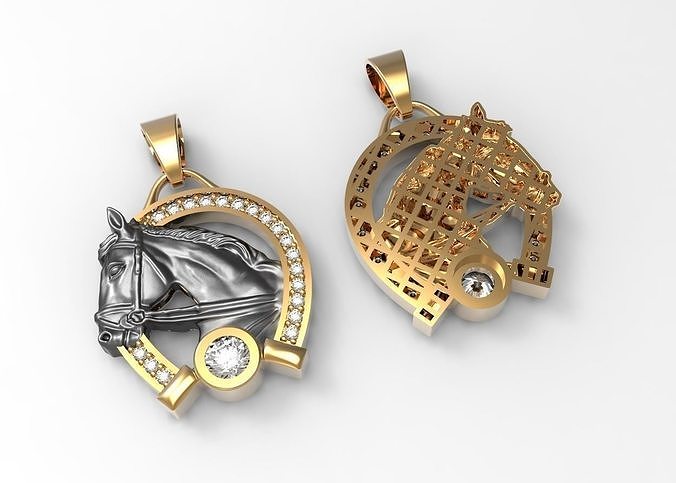cavalo pingente fusão ouro prata imprimível joalheria jóia Casamento gema moda brilhante pingentes 3D print model - Mito3D
