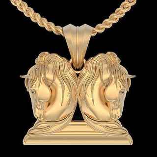 cavallo pendente oro gioielleria stampabile 3d modello argento design ciondoli 3d print model - Mito3D