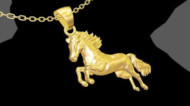 horse pendant jewelry gold necklace medallion printable jewel jewellery luxury shining sterling perpetual engagem vintag statue sculpture animal art antique pendants 3d print model - Mito3D