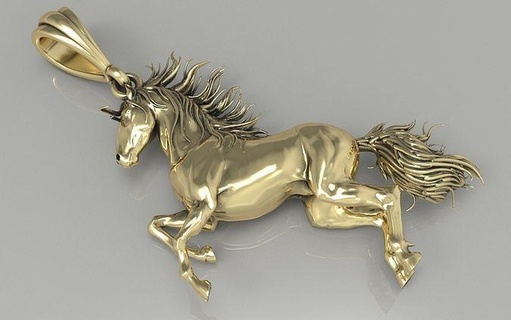 Pferd Anhänger Schmuck Gold Halskette Diamant druckbar Silber Sterling Kopf Natur Platin drucken Juwel Mode Schönheit Cannabis 3d print model - Mito3D