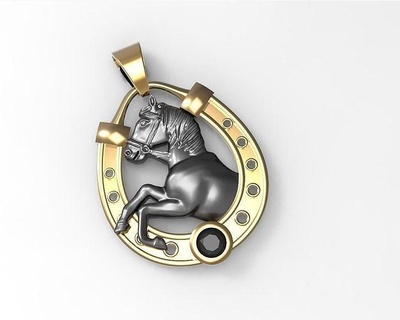 horse pendant new-1 gold silver hors printable jewellery nature jewelry mold fashion design pendants 3d print model - Mito3D