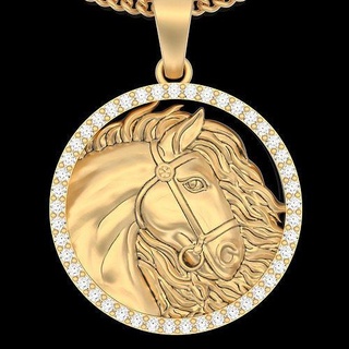 horse pendant silver gold printable jewelry 3d model sterling necklace animal platinum wedding gem design zbrush trend fashion fantasy pendants 3d print model - Mito3D