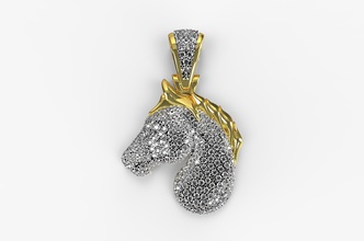 pingente cavalo jóias ouro o de prata anel gem diamante brinquedo brilhantes moda beleza safira ruby vestuário brillant da forma engajamento colar pingentes 3d print model - Mito3D