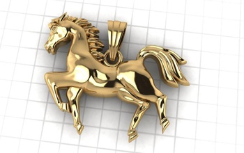 horse pendants jewelry jewery jewel gold 3d print model - Mito3D