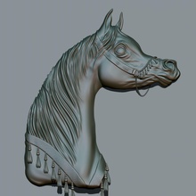 caballo retrato joyería Arte estatua caballería escultura tradicional figura animal árabe joya collares 3d print model - Mito3D
