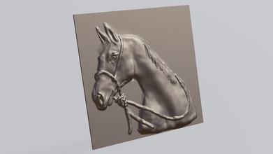 caballo retrato placa granero granja rancho cnc escultura animal estatua naturaleza semental montando arte heno caza vaquero 3d print model - Mito3D