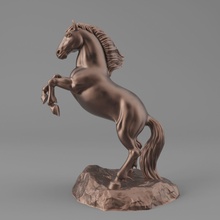 cheval raer sculpture statue art bronze mustang animal décor sculptures 3d print model - Mito3D