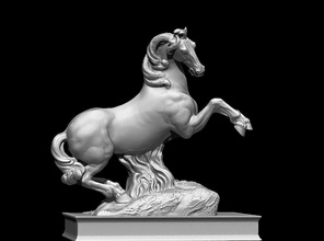 pferd zügellos skulptur monument pferde statue erreichen statua monumento bernini kunst skulpturen 3d print model - Mito3D