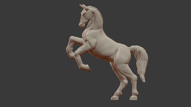 Pferd bäumt Kunst Tier säugetier cowboy Natur west aufgezogen die Modellierung Skulptur Innenraum statue Fahrt miniaturen Pferde Skulpturen sculpt 3d print model - Mito3D