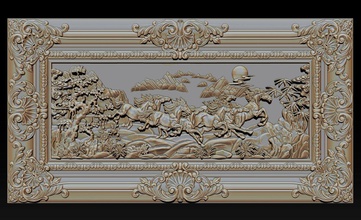 horse relief cnc painting horses reliefs machines models modeled art sculptures mathematical runner statue 3d print model - Mito3D