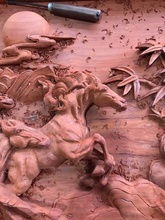 wandgemälde pferd holz carving datei stl obj ztl cnc malerei pferde lauf reliefs maschinen modelle modelliert kunst mathematisch 3d print model - Mito3D