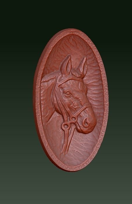 horse relief plaque horsehead walldeco sculpture animal art sculptures 3D print model - Mito3D