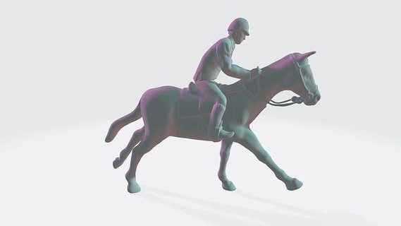 cheval cavalier galopant pose prêt 3d impression modèle animal homme équitation sport 3dprint jouet figure cadeau imprimable art mouvement Jeux jouets élément 3d print model - Mito3D