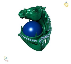 Pferd-ring isoliert Kunststoff weiß symbol sicher Sicherheit Schmuck Ringe 3d print model - Mito3D