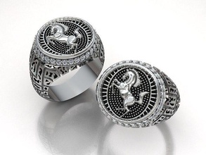 cavalo anel joalheria prata ouro jóia livre moda fofa beleza capacidade impressão gema imprimível aço noivado argolas plano designer 3d print model - Mito3D