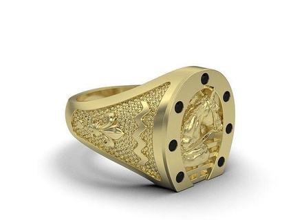 caballo anillo joyería joya imprimible animal animales anillos oro plata Arte diseñando modelos naturaleza diamante modelo geométrico forma 3d print model - Mito3D