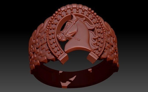 cheval bague bijoux art or imprimable argent anneaux bijou 3d print model - Mito3D