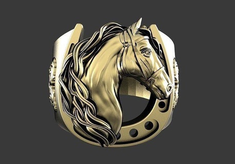 horse ring jewelry jewel art animal rings 3d print model - Mito3D
