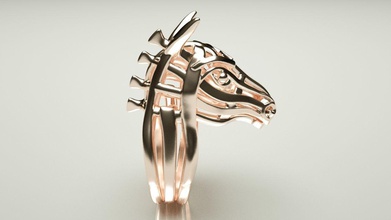 Pferd-ring Schmuck Pferd ring Skulptur statue Afrika Natur caballo Kunst Silber Pferde Tier abstract bedruckbar ist safari afrikanischen zoo Ringe 3d print model - Mito3D