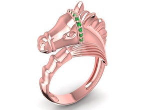 horse ring 212 jewelry fashion accessories gold diamond man men woman women unisex design rings 3d print model - Mito3D
