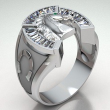 cheval bague ref 126 émeraude saphir rubis gemme or bijoux diamant ringman pierre naissance personnalisé gif reliure anneaux blanc 3d print model - Mito3D