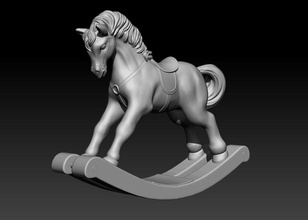 cheval balancement enfants jouets jouet balançoire bascule jouer enfant maison décor 3d print model - Mito3D