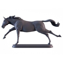 horse running speed animal farm cowboy racing nature runner statue sculpture printable 3dprinter miniature decor mammal silver gold ring west art sculptures 3d print model - Mito3D