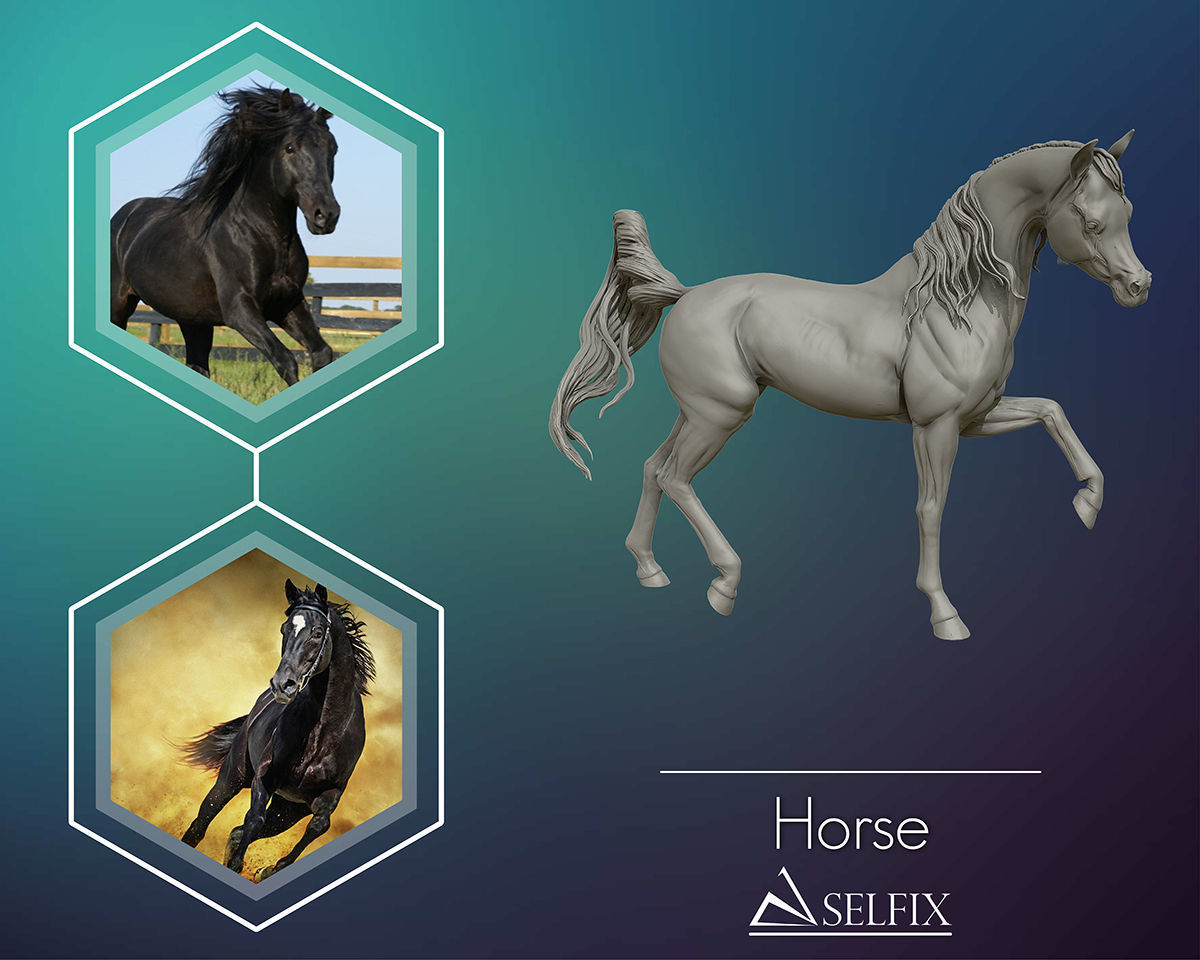 arabo cavallo modello scultura statua cavalleria cowboy arte ovest sculture 3D print model - Mito3D