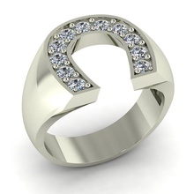 fer à cheval de l'anneau bijoux chaussure hommes femme la mode imprimable les anneaux printready rhino nurbs matrice le platine or d'argent 3d print model - Mito3D